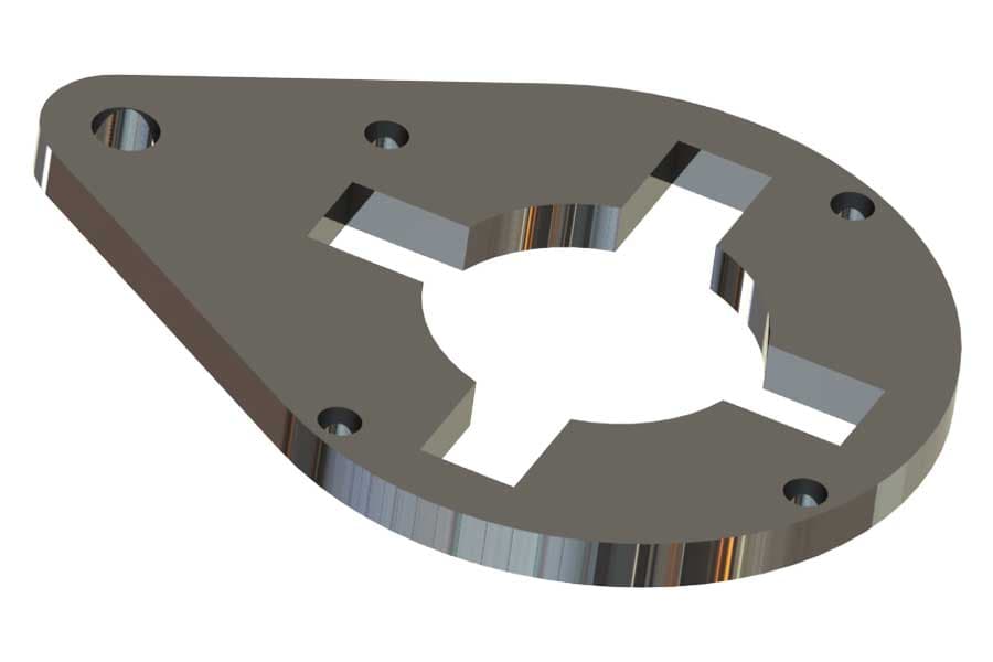 Präzise lasergeschnittenes Blechteil mit komplexer Kontur aus der Fertigung von Laserteile Online