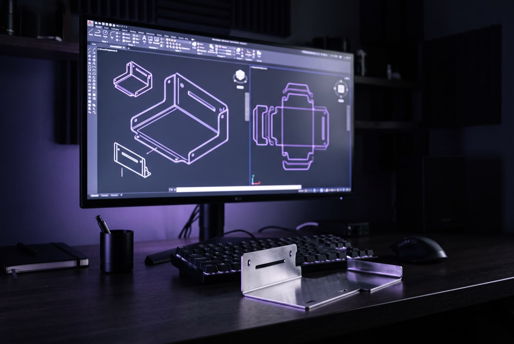Données de conception CAO d’une pièce en tôle pour la tôlerie – formats CAO 2D et 3D comme DXF et STEP à la base de la découpe laser